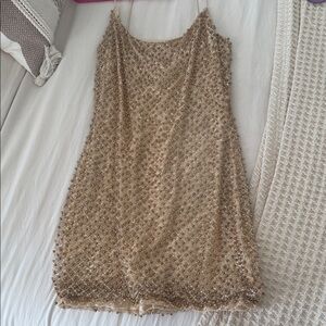 Oh Polly Champagne Sequin Mini Dress